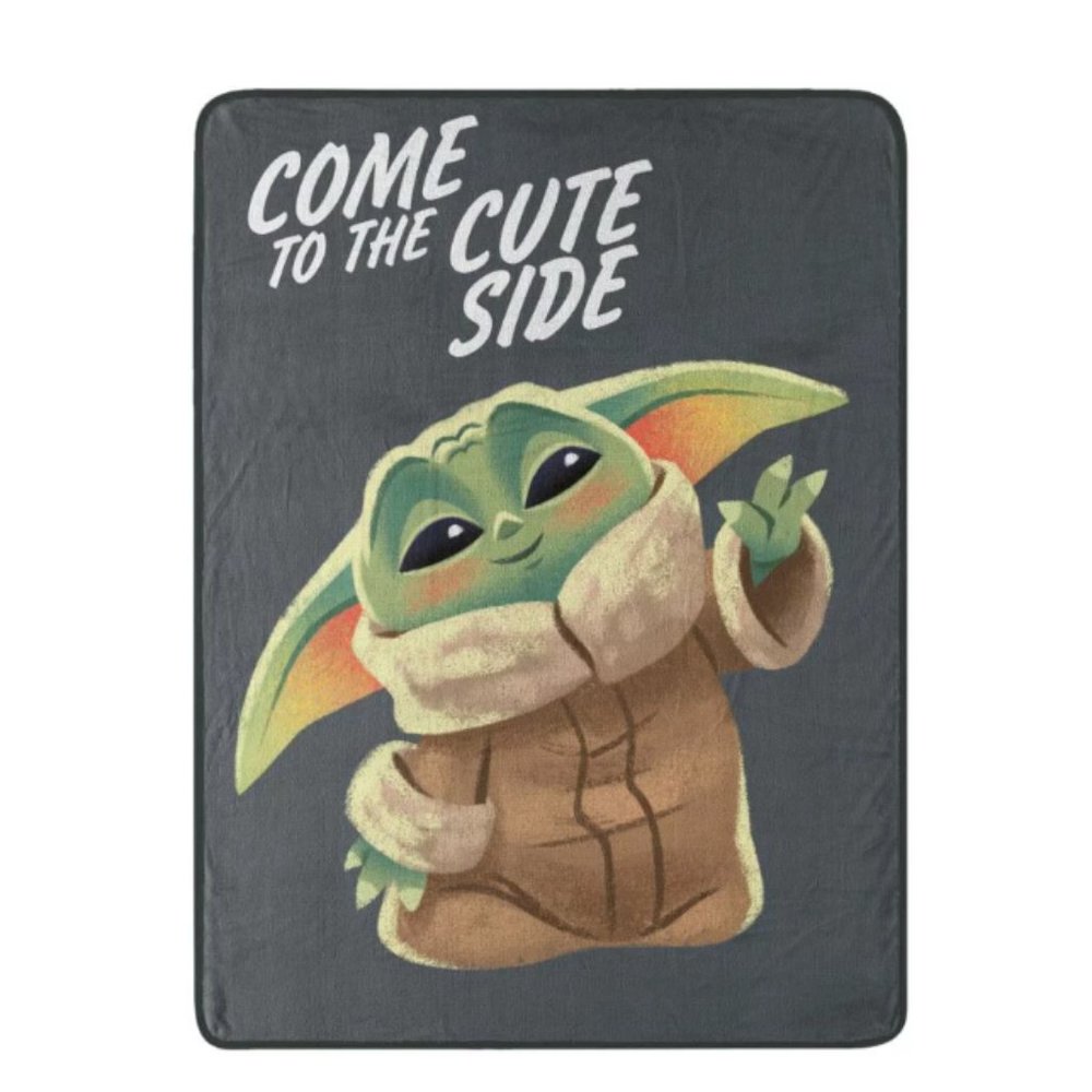 Star Wars - The Mandalorian "Cute Side" Charcoal Grogu Micro Throw (46" x 60")